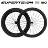 SUPERTEAM Roues en carbone pour vélo de route 3K Matte Cycling Wheelset 700C 60mm 88mm 1