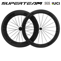 SUPERTEAM Clincher Carbon Wheels for Road Bicycle 3K Matte Cycling Wheelset 700C 60mm 88mm