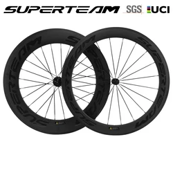 SUPERTEAM Clincher Carbon Wheels for Road Bicycle 3K Matte Cycling Wheelset 700C 60mm 88mm