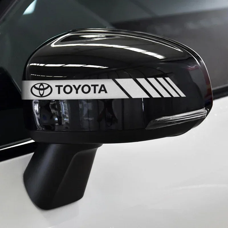 2 قطعة ملصق سيارة اللون شريط سباق شرائط الجانب مرآة الرؤية الخلفية ديكور مائي لتويوتا كامري كورولا Rav4 هايلكس ملصقات السيارات #3
