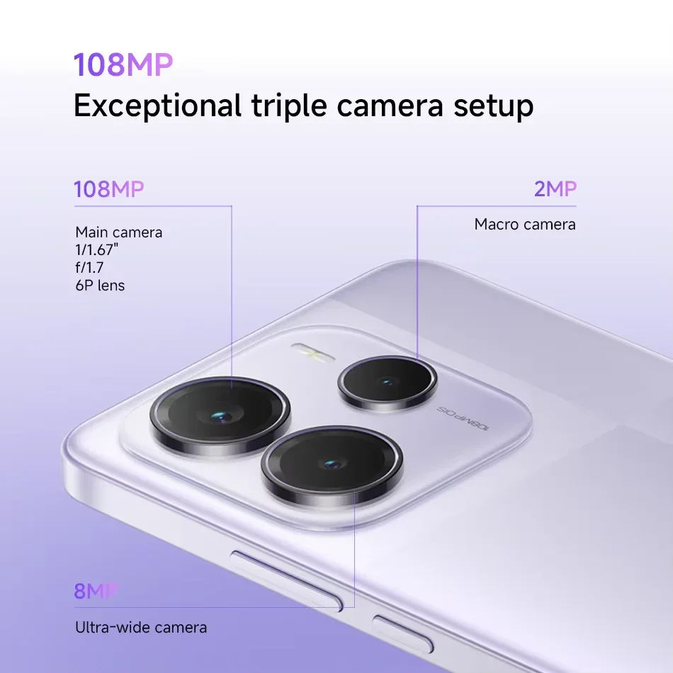 كاميرا Xiaomi Redmi Note 14 5G الإصدار العالمي للهاتف الذكي Mediatek Dimensity 7025-Ultra NFC 108MP مع بطارية OIS 5110mAh