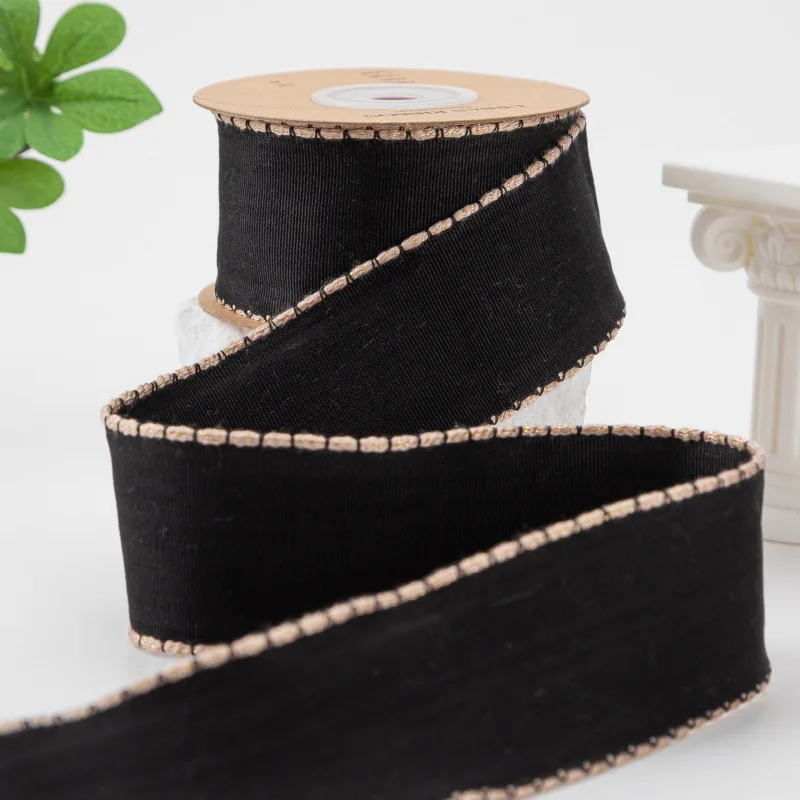 Cotton Linen Crochet Edge Ribbon DIY Hair Bow Ribbon for Hair Accessories Gift Flower Packaging Handmade Doll Clothes Crafts