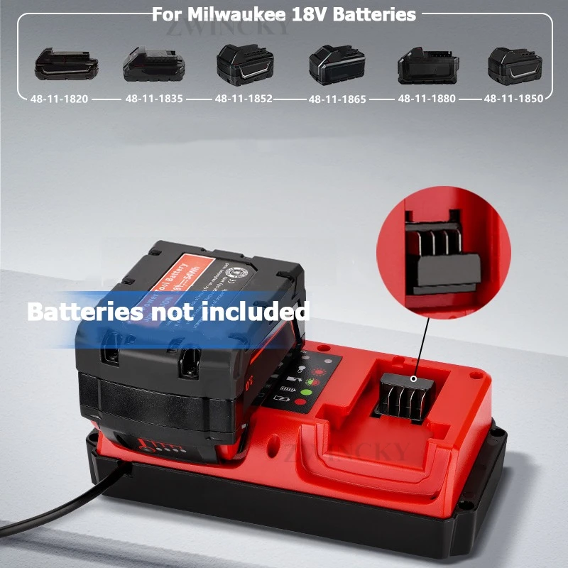 

Professional 18V Li-ion Battery Charger for Milwaukee 18V 20V 48-11-1815 48-11-1828 48-11-1840 Lithium Battery Double Charger