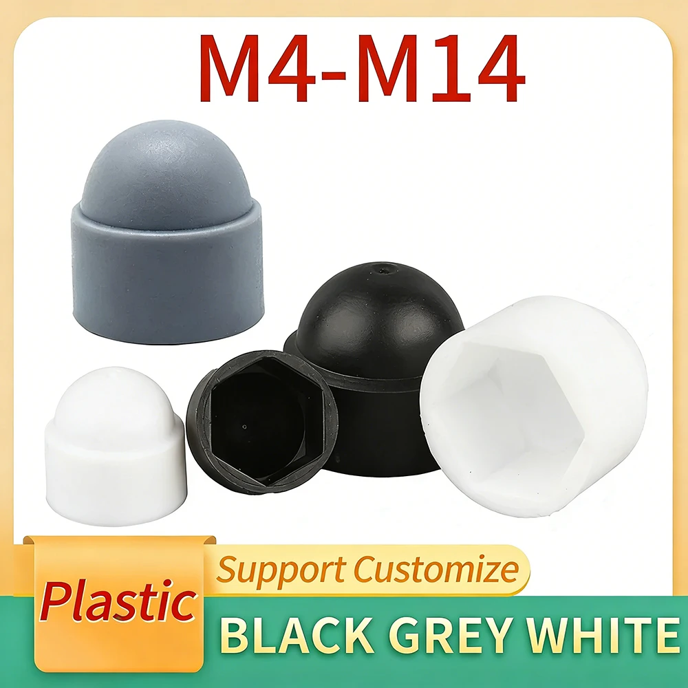 M4 M5-M14 Hex Nut Caps PE Plastic Hexagon Caps for Bolts Protect Nuts for Car Wheels Exterior Decoration Support Customize