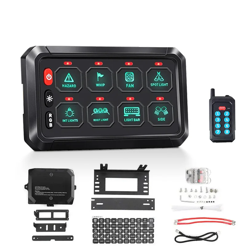 

Remote Control 230Ft Range12V 24V Switch Panel Car Switch Panel 8 Gang Switch Panel for Car Boat Marine Rv Truck