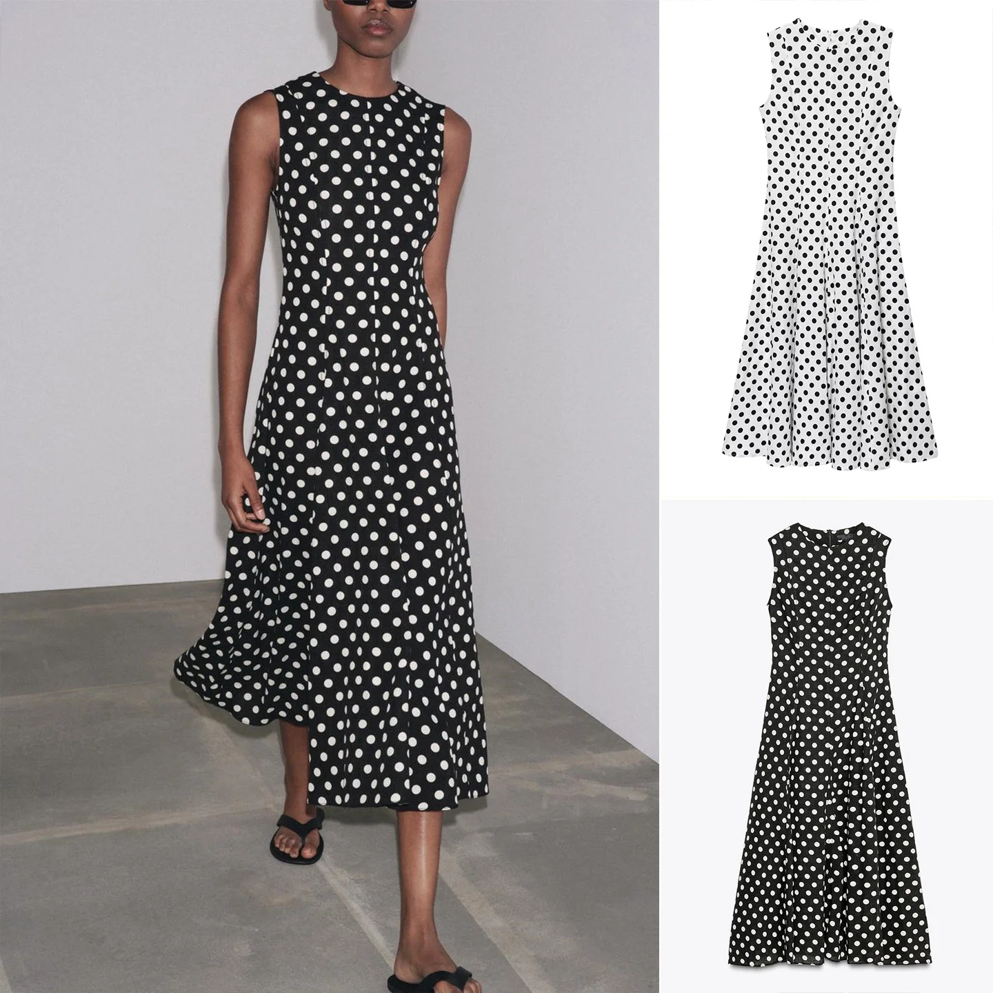 夏の女性用通勤スカート、ミックスリネン素材、ハイウエストAラインスカート、ポリエステル繊維、ラウンドネック