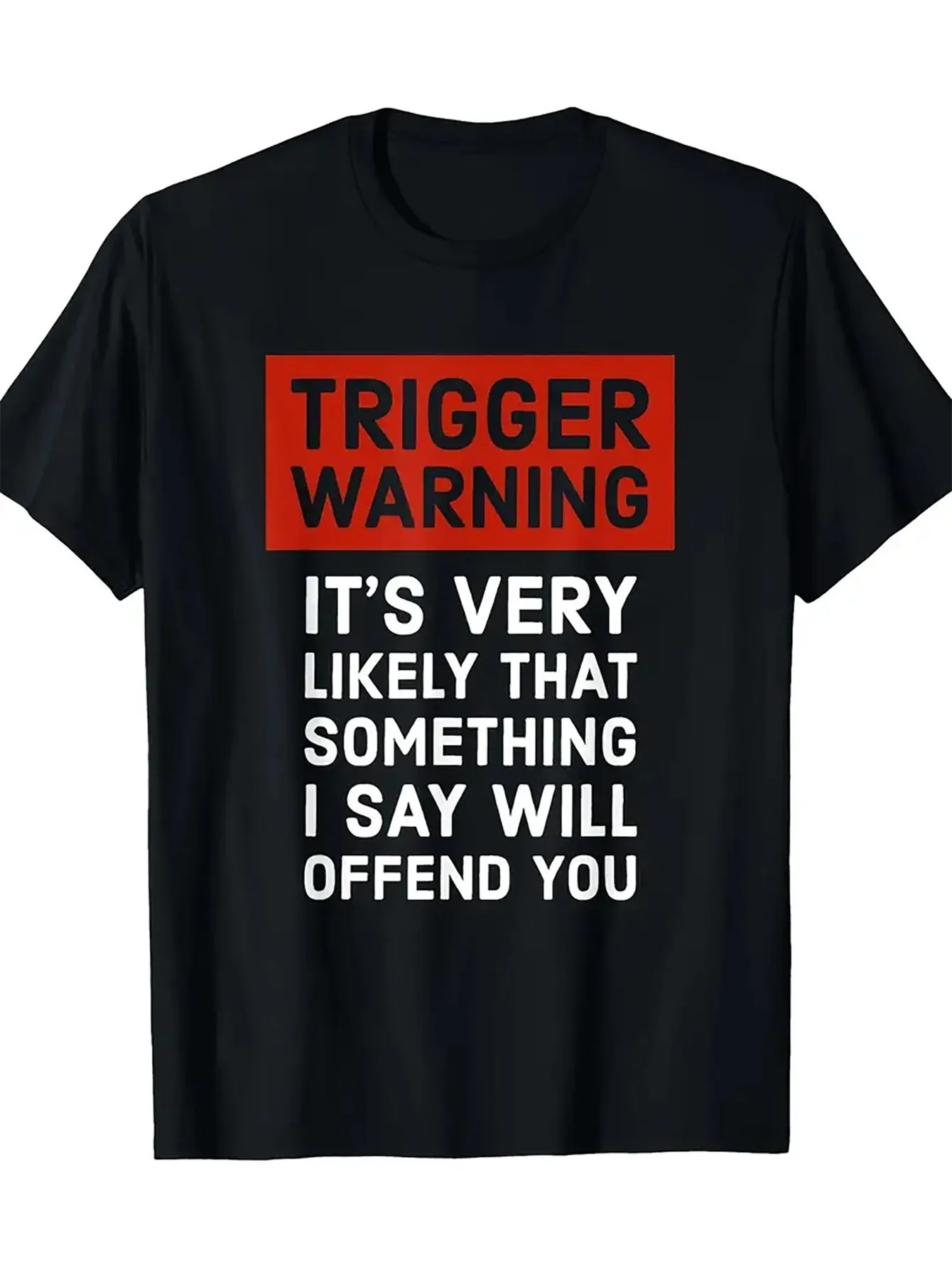 Men's Casual Cotton T-shirt with Humorous Prints, Round Neck and Comfortable Style for All Seasons