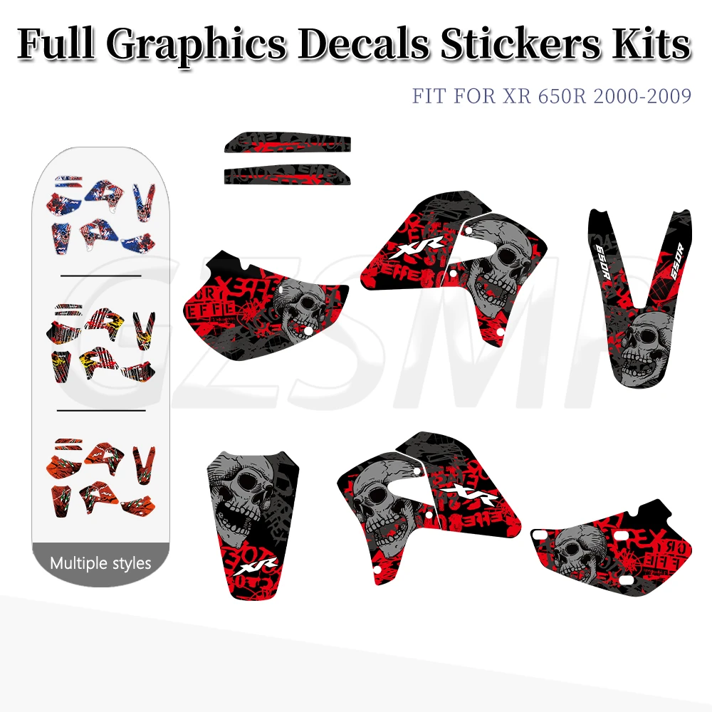 

Графика для мотокросса, фоновая наклейка, наборы для деко, подходят для Honda XR650R XR 650 R XR650 650R 2000-2009