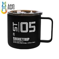AED2-Shinetrip Outdoor Camping Water Bottle, Stainless Steel Portable Camping Insulated Drinking Cup (Black)