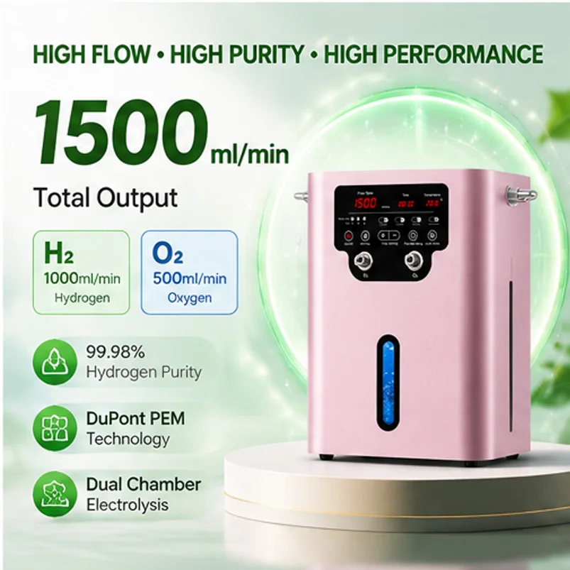 Suyzeko 1500ML Wasserstoff-Sauerstoff-Generator H2-Inhalator O2-Konzentrator Molekularer Wasserstoff-Inhalationsgerät PEM Heim-Wellness – Detail 1