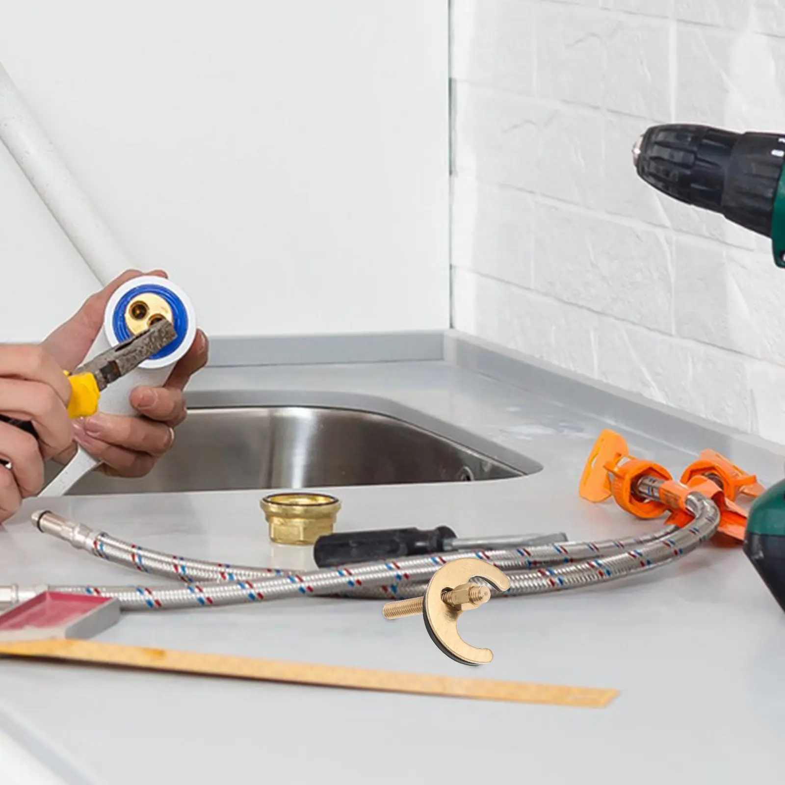 

1 set Horseshoe Foot Screws Faucet Installation Repair Kit Stainless Steel Hot Cold Tap Fixing Fittings Tools For Kitchen Sink