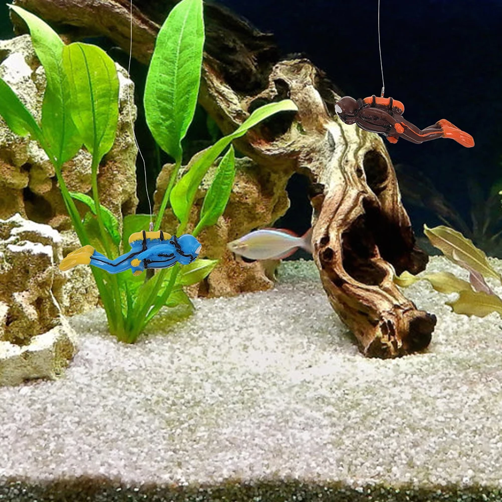 

4Pcs Floating Diver Figure Resin Fish Tank Decor for Aquarium Landscaping Natural Style Long-Lasting Waterproof Ornament