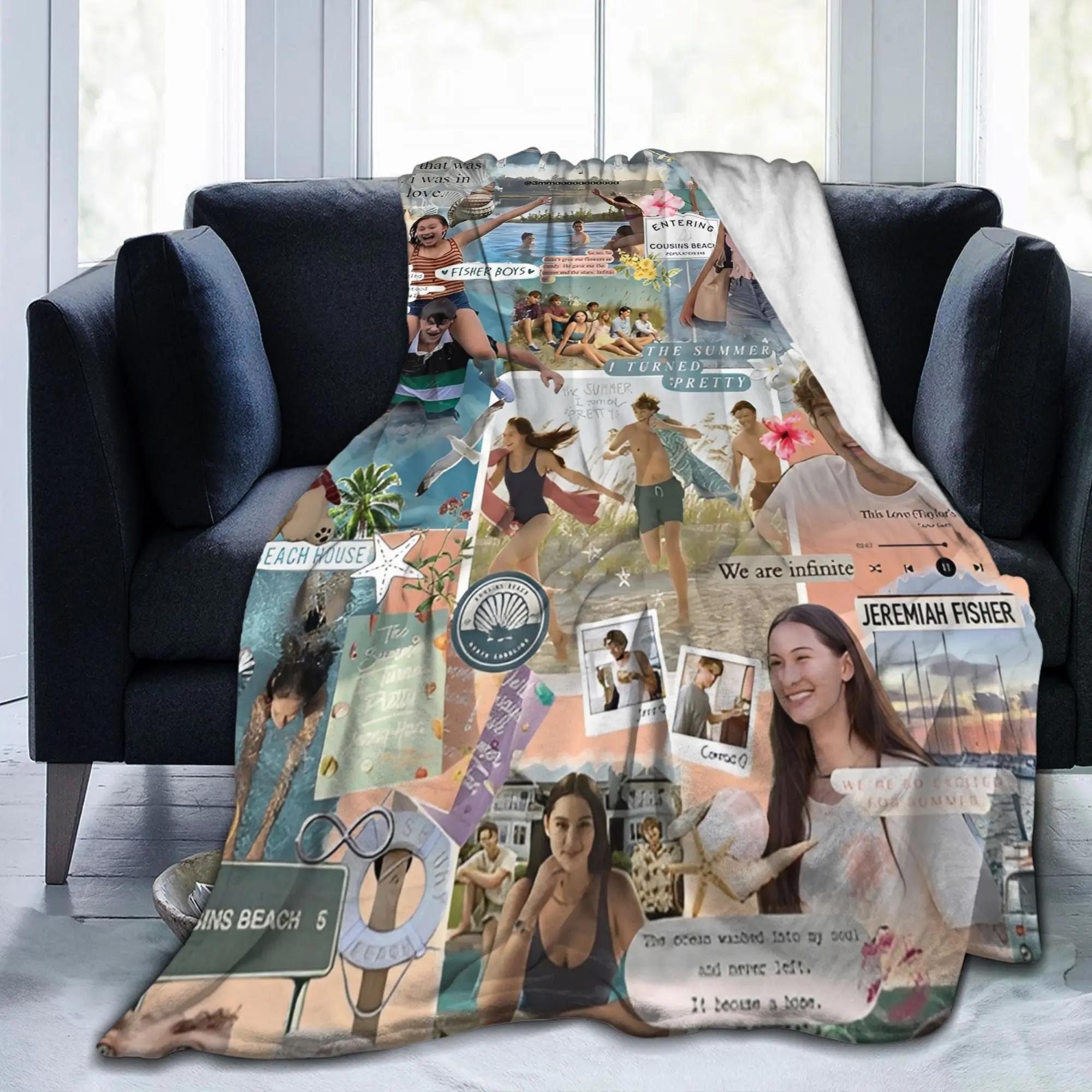 The Summer I Turned Pretty Blankets Cousins Beach Fleece Funny Soft Throw Blanket for Bed Sofa Spring/Autumn Car