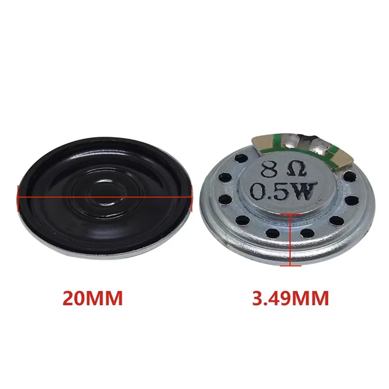 (2Pcs) 0.5W 8R Small Speaker Diameter 20mm 8 Ohm Speaker Audio