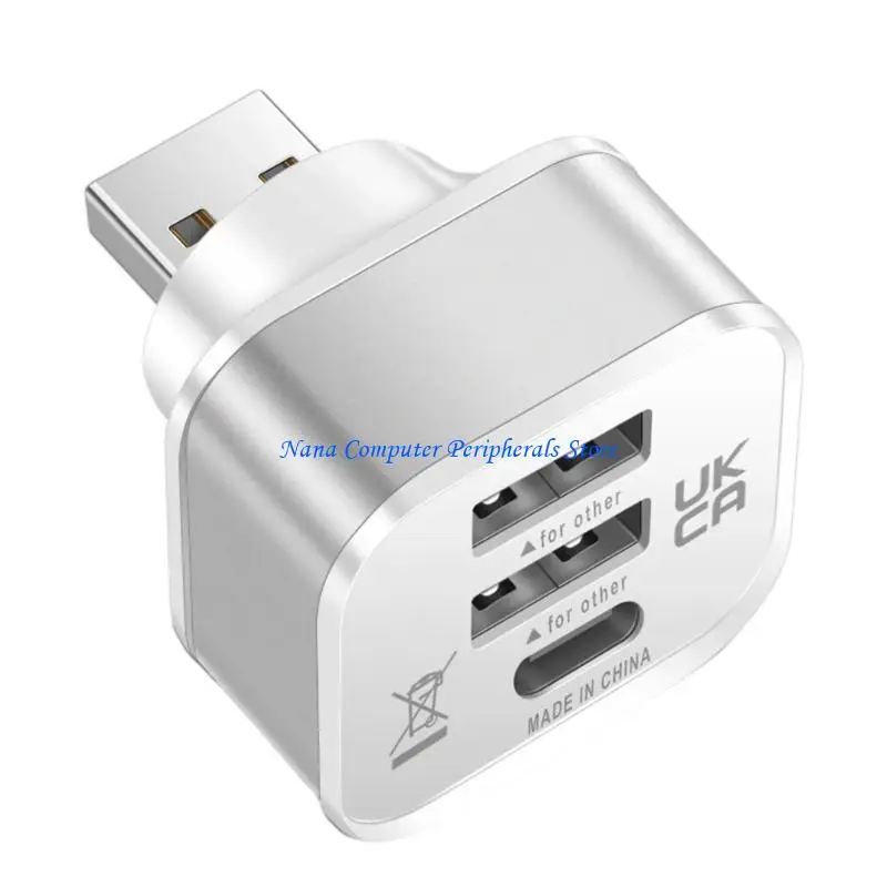 F68C Portable Car USB Charging Extender 3 Port Extended USB Splitter Multipurpose Connector Replacement For Phones Tablets