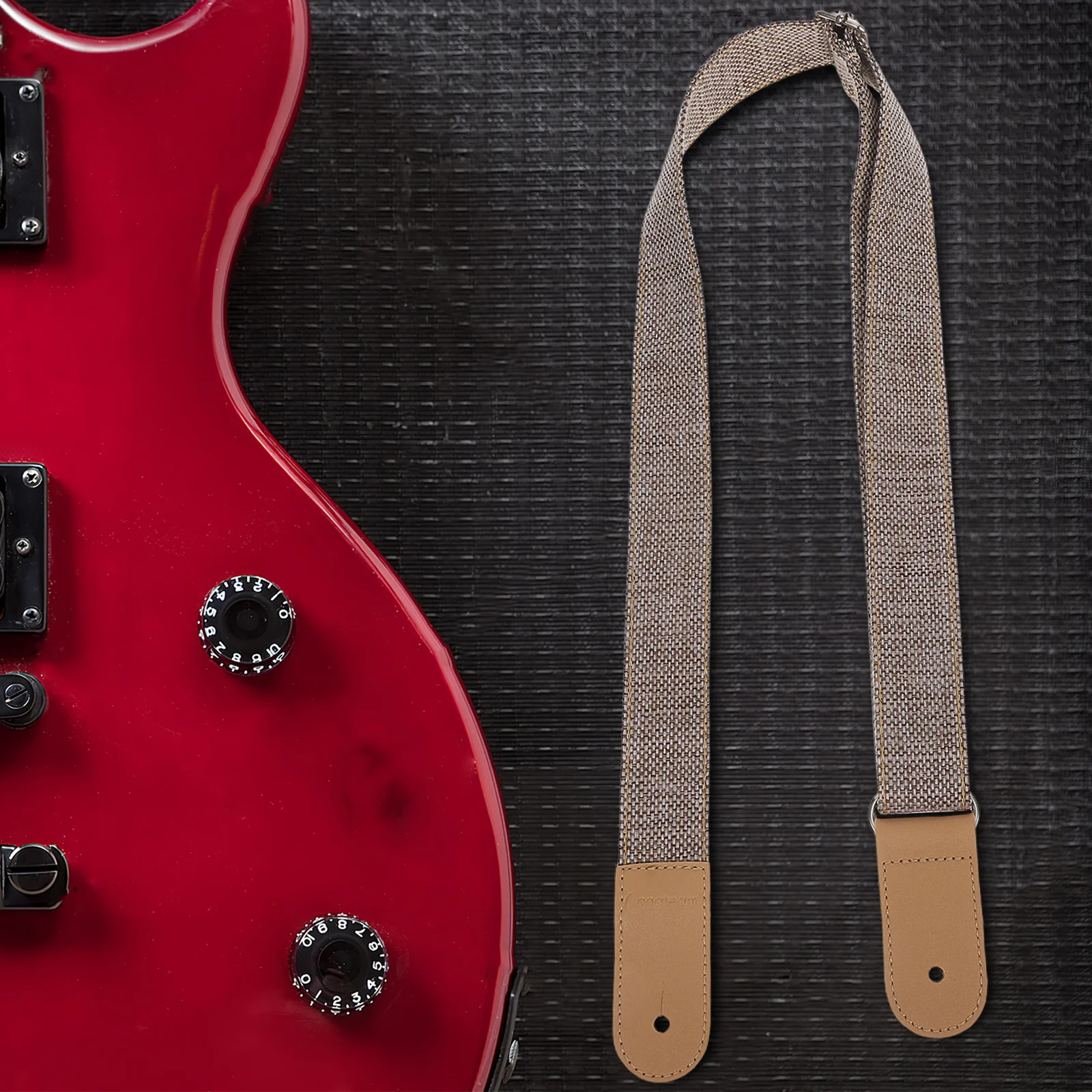 

Ukulele Strap Light Grey Cotton Linen Body Ends Metal Buckle Adjustable For Guitar Instrument Accessory