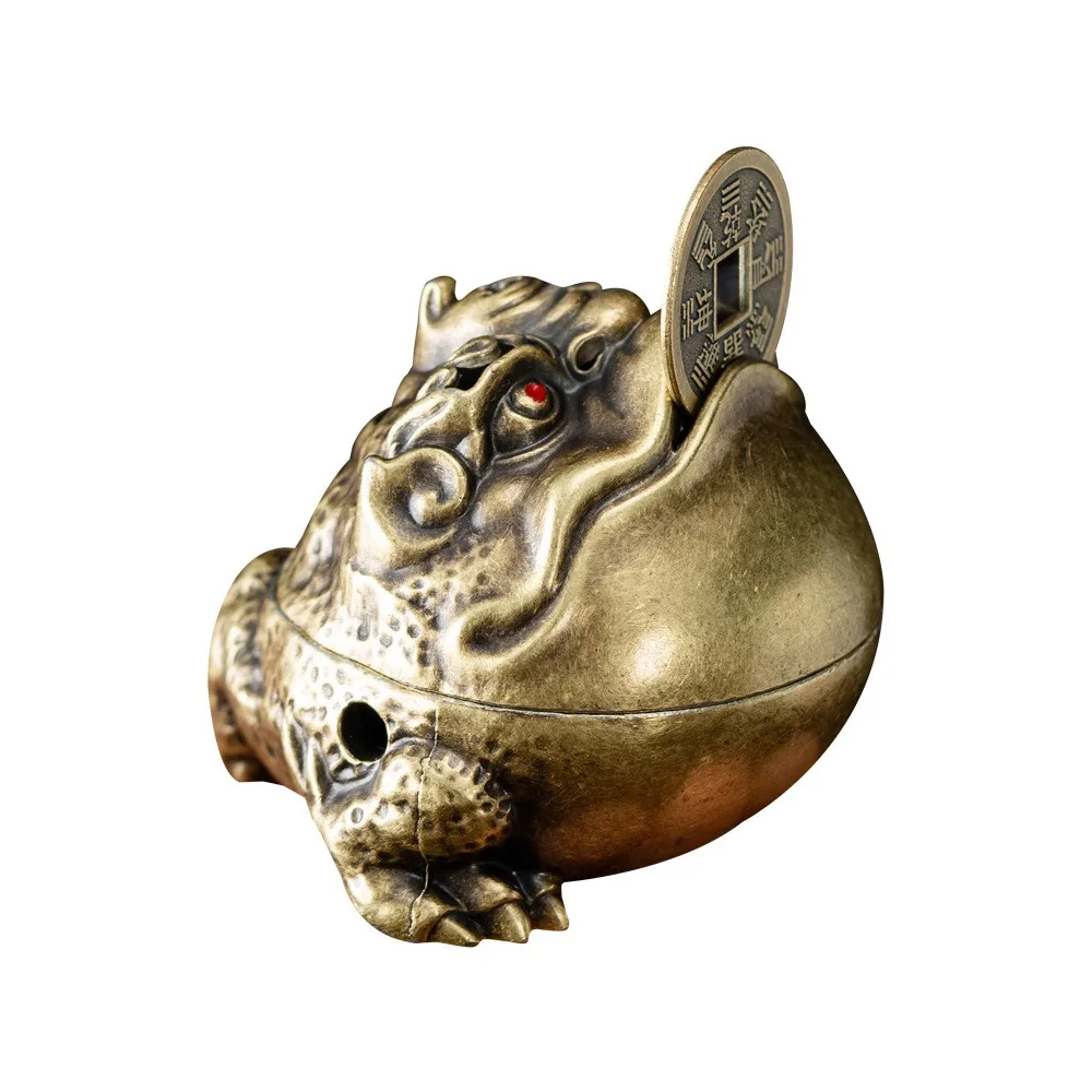 Nieuwe Chinese Stijl Wierook Driepotige Gouden Pad Koperlegering Indoor Aromatherapie Accessoires Lucky Charm Karper Wierook Houder