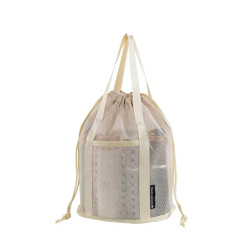 New Multifunctional Bathroom Toiletry Cosmetic Bag Foldable Travel Large Capacity Mesh Nylon Drawstring Bags Rope Bundle Pocket