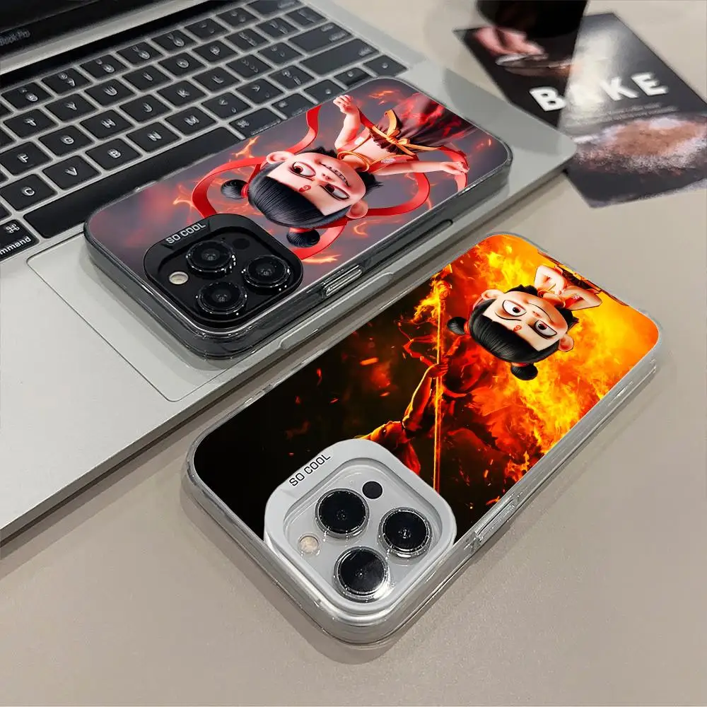 

Cute Nezha Mobile Phone Case for iPhone 17 16 15 14 13 12 11 X XR XS 8 7 Pro Max Plus Translucent Colour Protective Cover Pretty