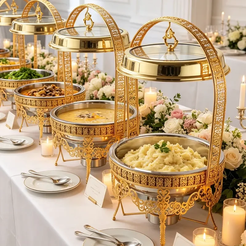 Golden Butterfly Shaped Insulation Plate High End Tableware for Wedding Catering Buffet Hotel Restaurant Supplies Cooking