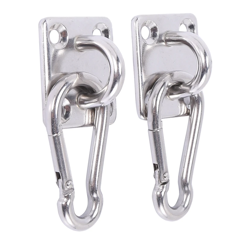 2 Sets Of Suspended Ceiling Wall Mount U-Shaped Hooks Stainless Steel Heavy Duty Multi-Function Hammock Hammock Hook Metal Base