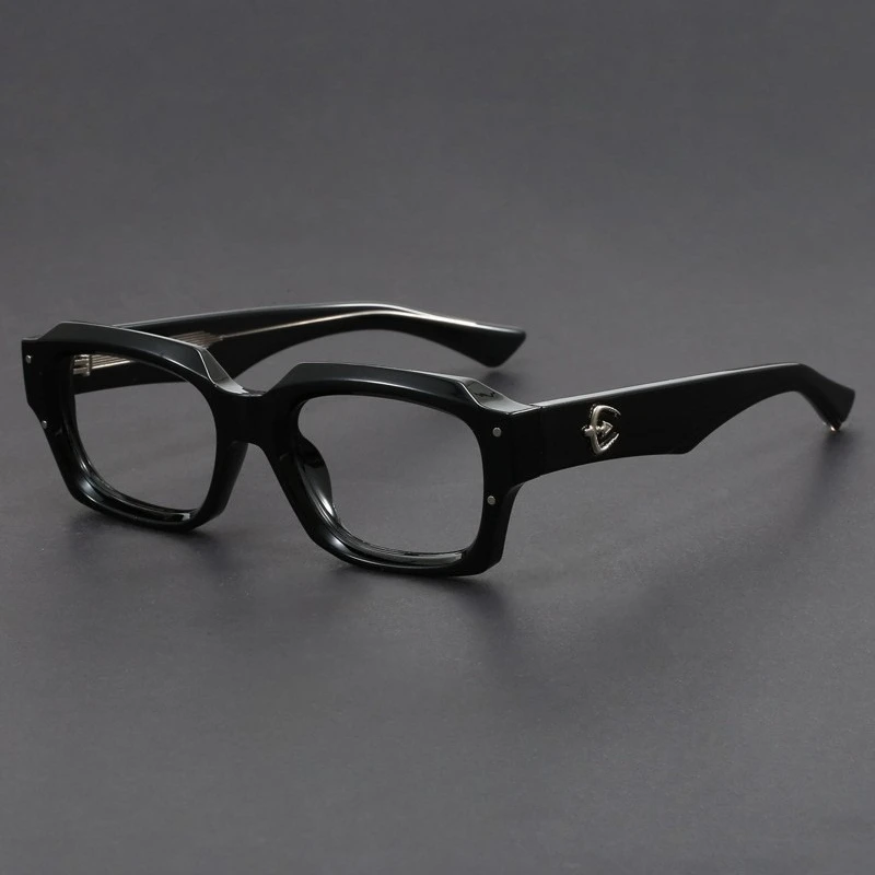 

Men's Square Prescription Reading Glasses - Anti-Blue Light & Polarized Lenses for Office/Computer Use, Minimalist Acetate Frame