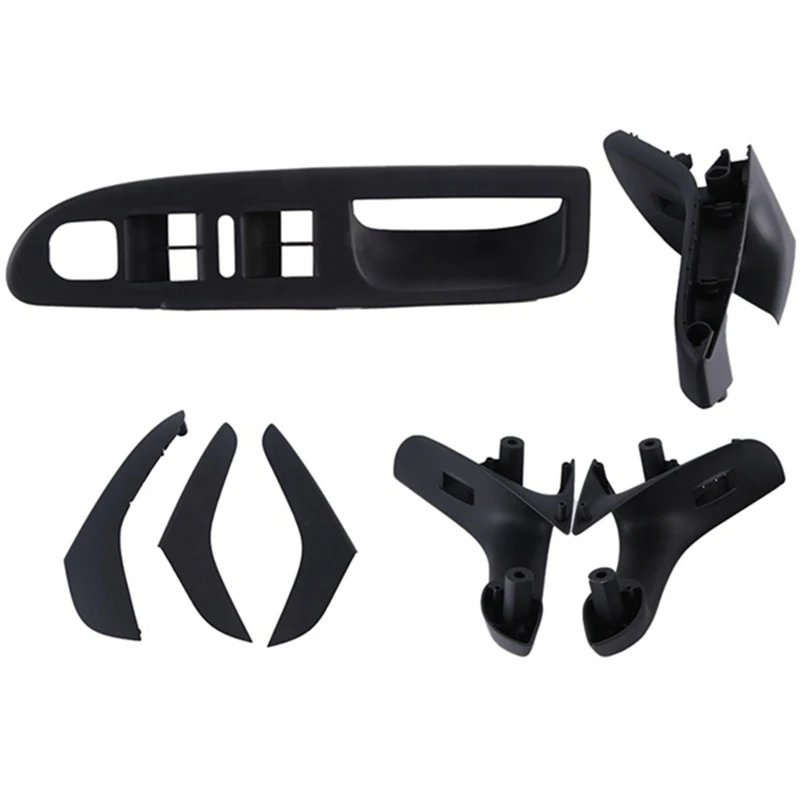 7Pcs Inside Door Handle Door Armrest For VW Passat B6 2006-2010 Master Window Mirror Switch Panel Trim Bezel Cover