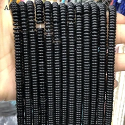 2*6mm Natural Black Agates Stone Abacus Beads Flat Rondelle Spacer Beaded For Jewelry Making Diy Bracelet Necklace Earring