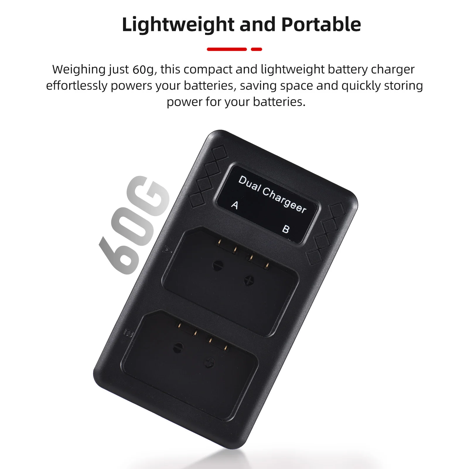 Portable 2-slot Battery Charger for Godox V1/ V860III Series Flash  Batteries VB26A/VB26B/VB30 - view 6