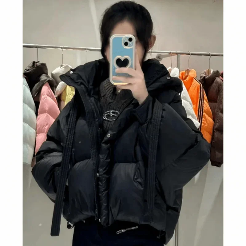 Korean Fashion Warm Parka Women New Short Snow Outwear Warm Coat Thick Warm Padded Jacket Hooded