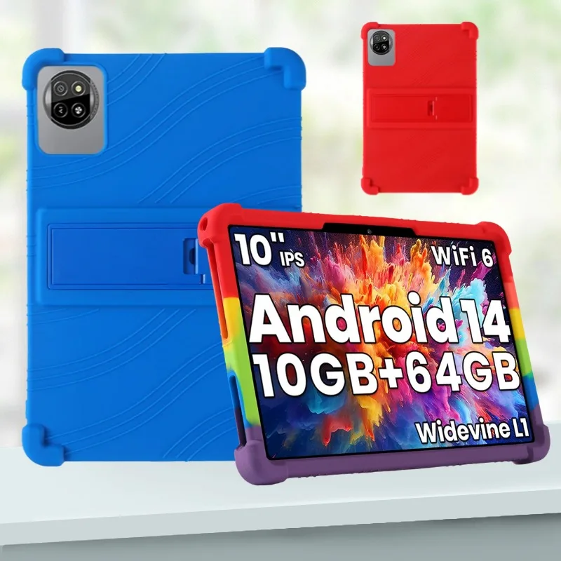 

For Blackview Tab 20 WiFi 10.1-inch Android 15 Tablet protective cover Soft Silicone Adjustable Stand protective sleeve