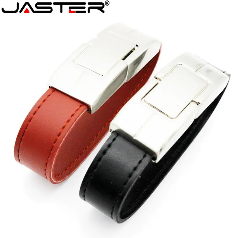 

Флэш-накопитель JASTER, металлический USB флеш-накопитель, кожа и металл, USB 2,0, 32 ГБ, 16 ГБ, 8 ГБ, 64 ГБ, карта памяти полной емкости