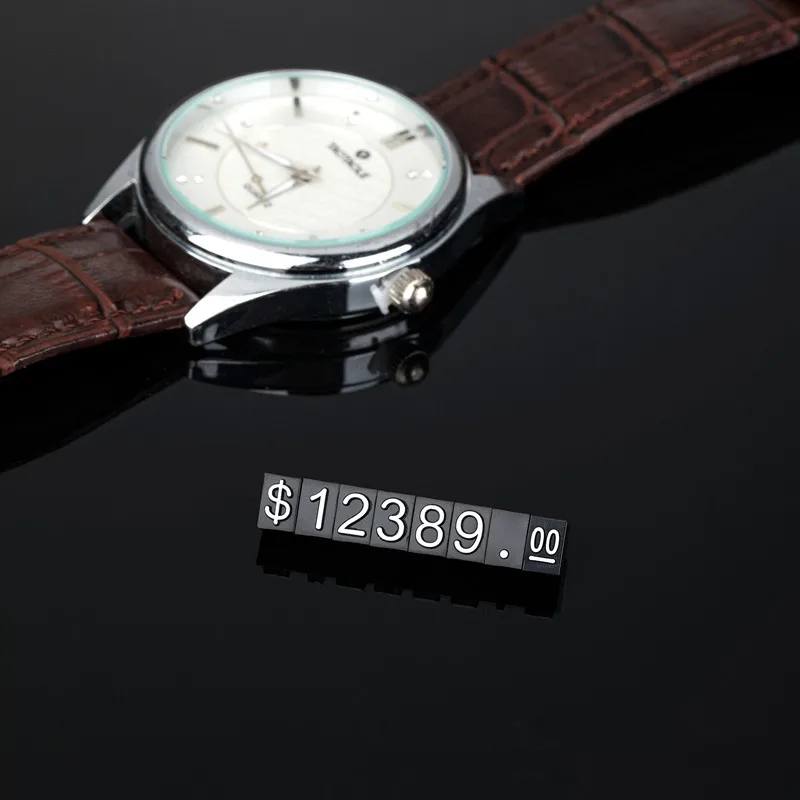 10 Strips 4x6mm Jewelry Price Cubes Tags Adjustable Number Mini Pricing Blocks Jewelry Necklace Ring Price Label Sign Holder