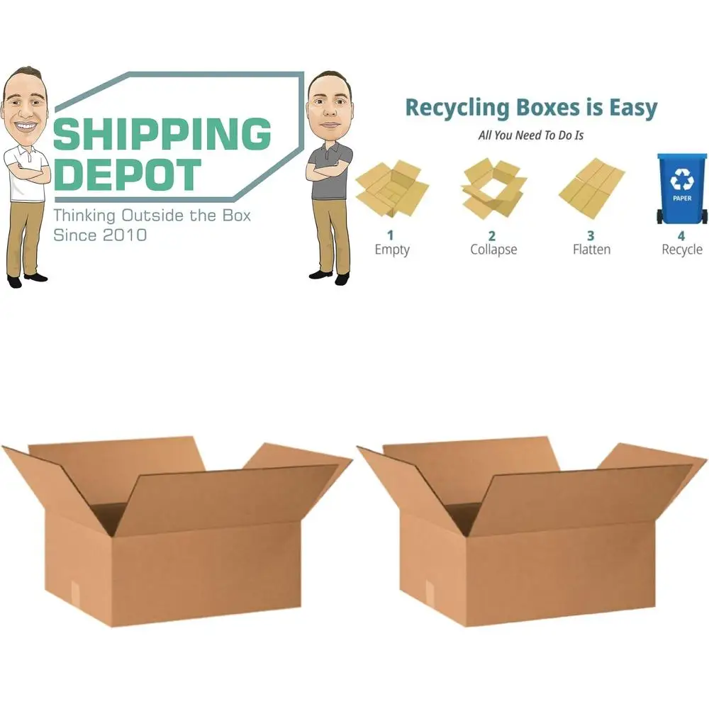 

20-Pack 20x16x8 Heavy Duty Corrugated Cardboard Boxes for Shipping, Packing, and Moving