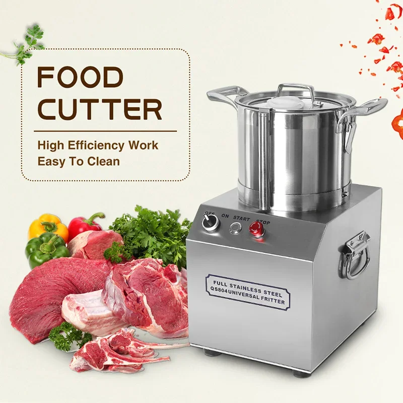 Commercial Multi-purpose Food Cutter, 4/6/10/15L Large Bowl, Electric Chopper for Garlic, Meat & Vegetables