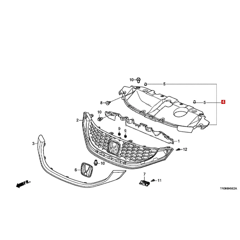 Ho nd a شبكة أمامية داخلية/مصد (3) لوحة حماية علوية للمبرد 71125TR3A01/71125-TR3-A01/71125 TR3 A01 #2