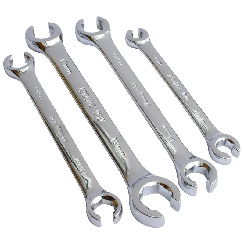 1pcs Oil Pipe Flare Nut Wrench Open Ring Double Head Spanner 8-10-12mm High Torque  Mirror Hand Tool Brake Wrench for Car Repair