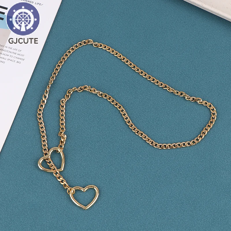 1Pcs Slip Chain Necklace Punk Rock Stainless Steel Cuban Long Necklaces Jewelry Lariat Necklace