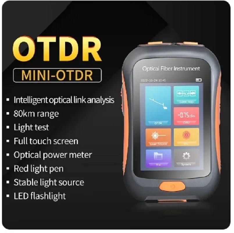 

NK2800 Active Fiber Test 1550nm 80Km Optical OTDR Tester Mini Reflectometer with Event Map VFL OLS OPM Touch Screen SC Connector