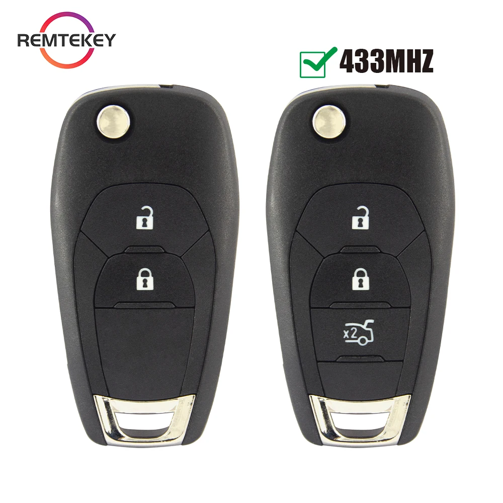 

REMTEKEY Flip Remote Key Fob 433Mhz 4A Chip 2/3 Button for Chevrolet Trax Spark Sonic 2019-2022