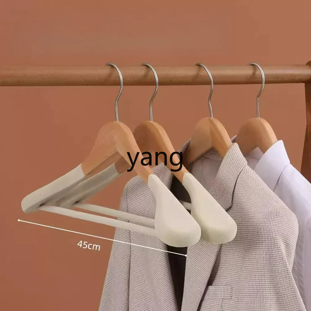 LTT light luxury solid wood hanger wide shoulder bold adult non-slip and non-marking suit hanger