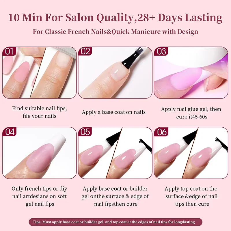 Caja de 150pcs uñas postizas acrílicas de cobertura total, tips de gel suave, forma T ovalada, almendra esculpida, para salón o DIY 6