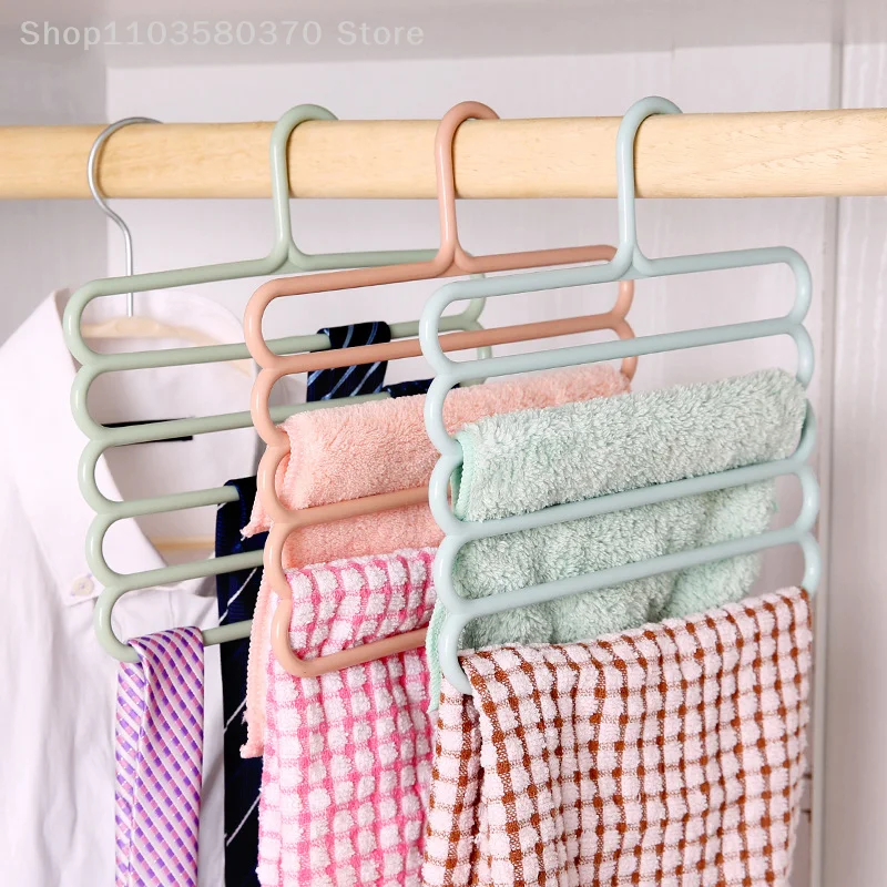 5-tier Drying Rack Multi-layer Silk Scarf Tie Hanger Closet Hanging Pants Trouser Rack Female Hair Claw Clip Holder Hanging Rack