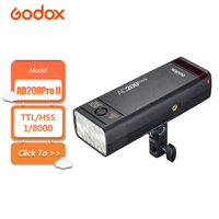 GODOX AD200 Pro II TTL 200W Pocket Strobe Flash HSS 1/8000s One-Tap Wireless Sync Enhanced Color Screen for Canon Sony Nikon
