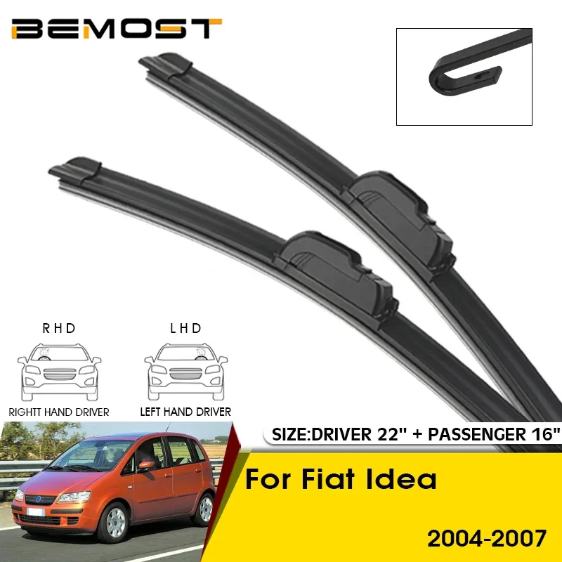 

Car Wiper Blades For Fiat Idea 2004-2007 Windshield Windscreen Front Window Blades 22"+16" Car Accessories