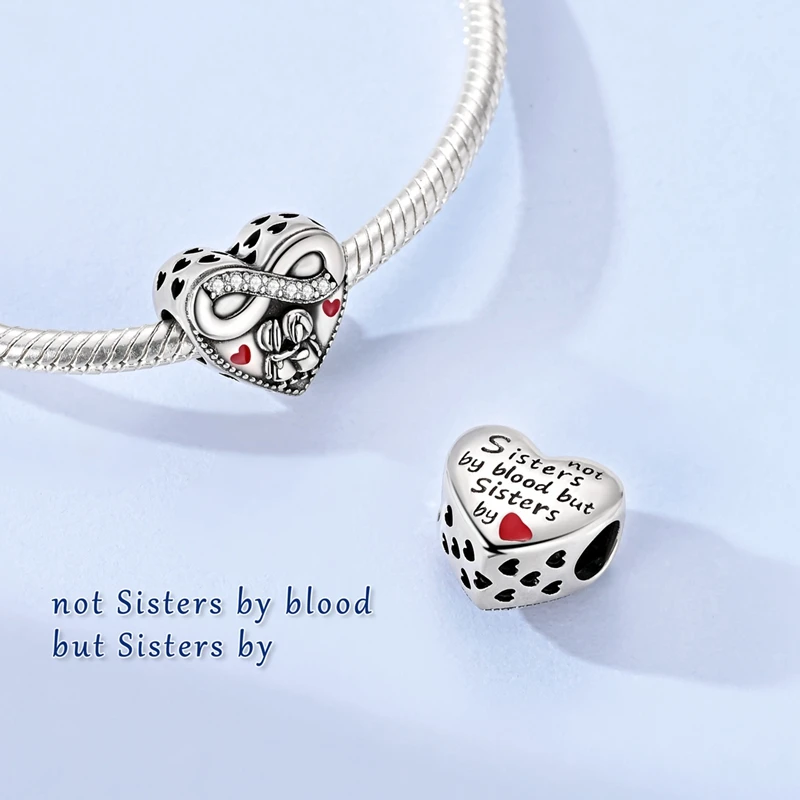 2026 New 925 Sterling Silver Eternal Sisters Charms Beads Fit 3mm Original Bracelet DIY Women Exquisite Birthday Jewelry Gifts