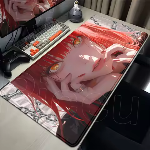 HD Printing Chainsaw Man Makima Mousepad Computer Gaming Locking Edge Non-slip Mouse Pad Large Kawaii Girls Keyboard PC Desk Mat