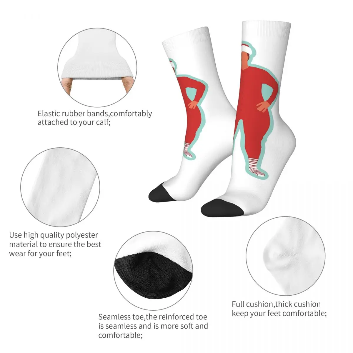 سانتا كلوز - جوارب تيم ألين جوارب هاراجوكو فائقة النعومة لجميع المواسم جوارب طويلة إكسسوارات لهدايا الرجل والمرأة