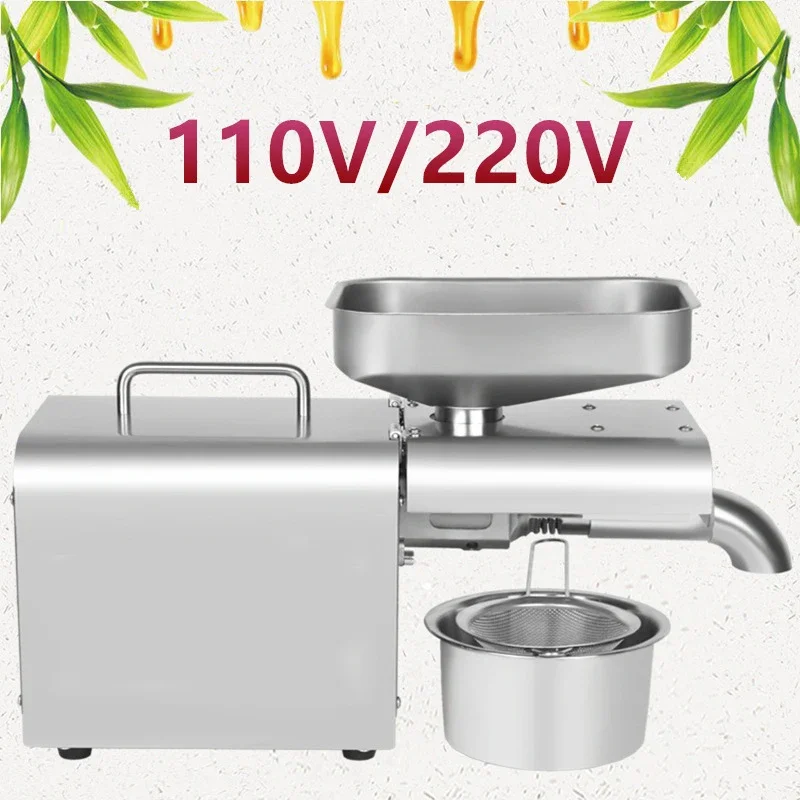 

110V/220V Oil Pressers Oil Press 610W Household Flaxseed Peanut Sesame Butter Oil Press 3-5Kg/H