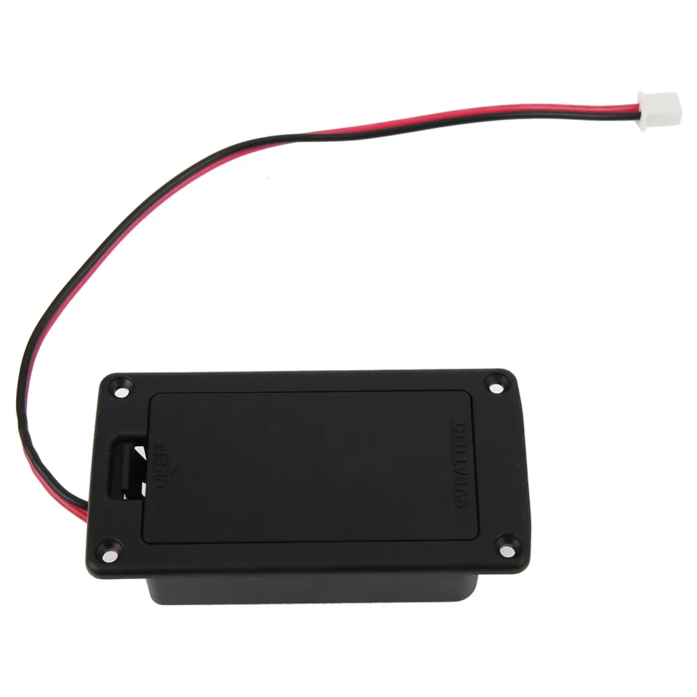 9V Battery Compatible​ ​Guitar Battery Case​ ​Black Battery Compartment​ ​Battery Holder Case​ ​With 2-Pin Plug Wire​